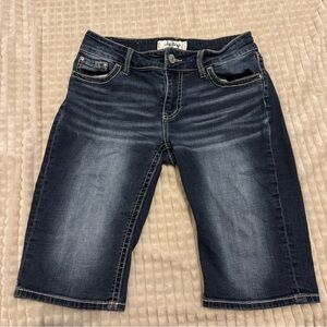 Daytrip “Virgo” Indigo Denim Bermuda-Length Shorts